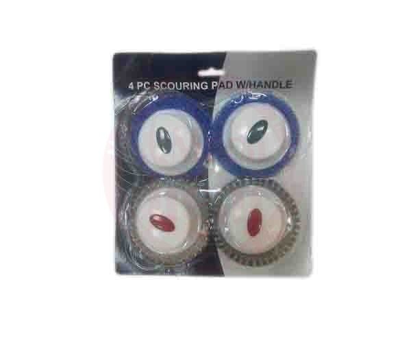 Steel &amp; Plastic Scrubber 4 Pcs  10505d