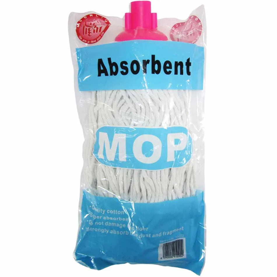 Moonlight Cotton Mop with PVC Clip - 250g with 120cm Wooden Handle