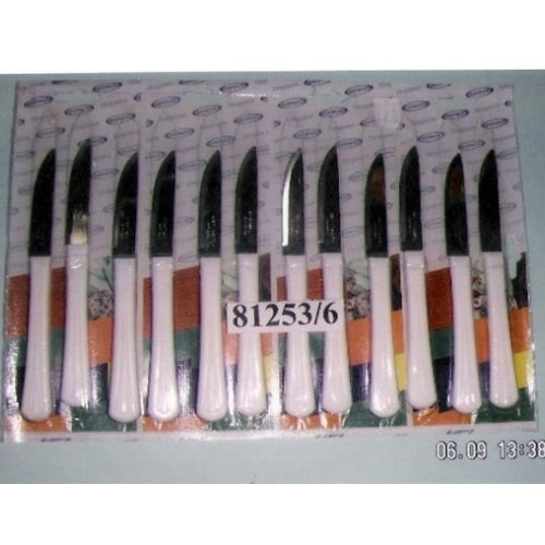 Martinazzo Paring Knife White Plastic Handle 3", 12 Pcs Card  81253/6