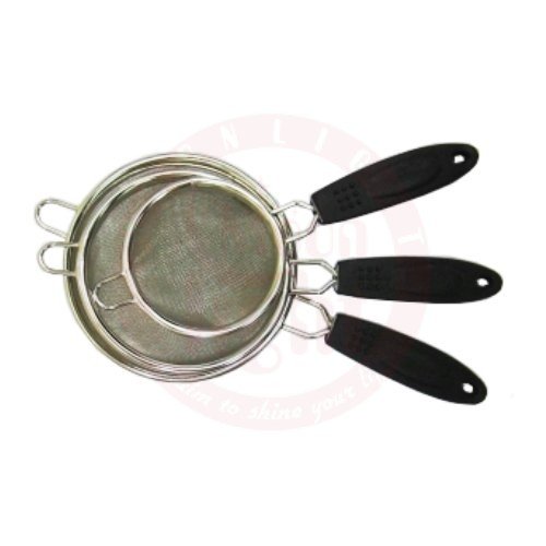 Steel Soup Strainer 3 Pcs Nickle Chromed  12583