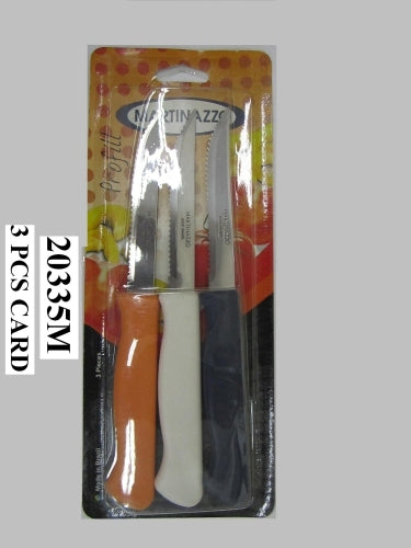 Martinazzo Steak Knife Plastic Handle 3 Pcs Card  20335m