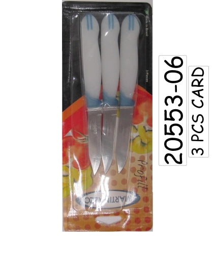 Martinazzo Paring Knife Orange Plastic Handle 3", 3 Pcs Card  20553/06