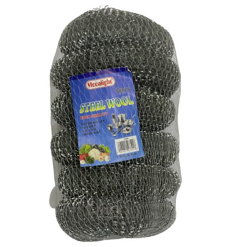 STEEL WOOL 6 PC PKT LARGE