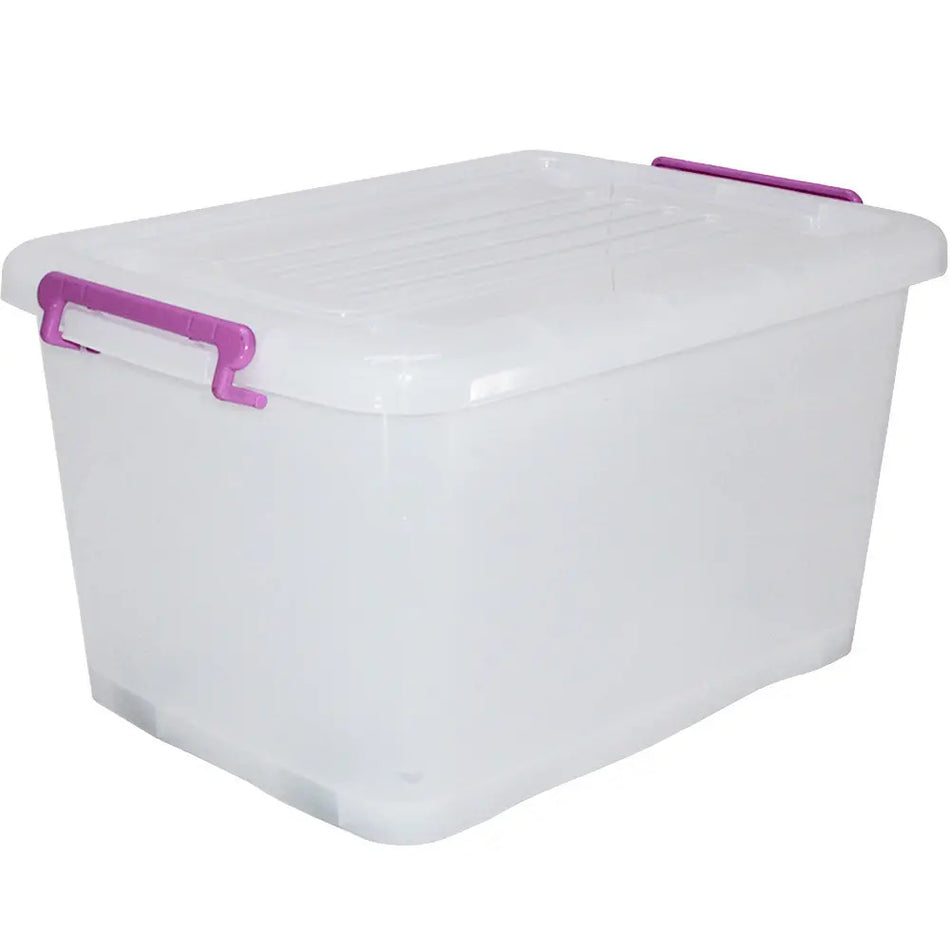 Moonlight Multipurpose Milky Plastic Storage Box 45l With Wheels