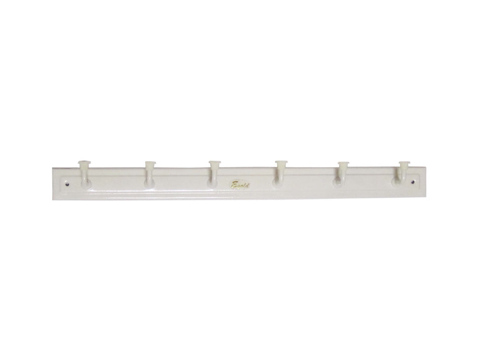 Steel Wall Hanger Heavy Ivory 6 Hooks  40301