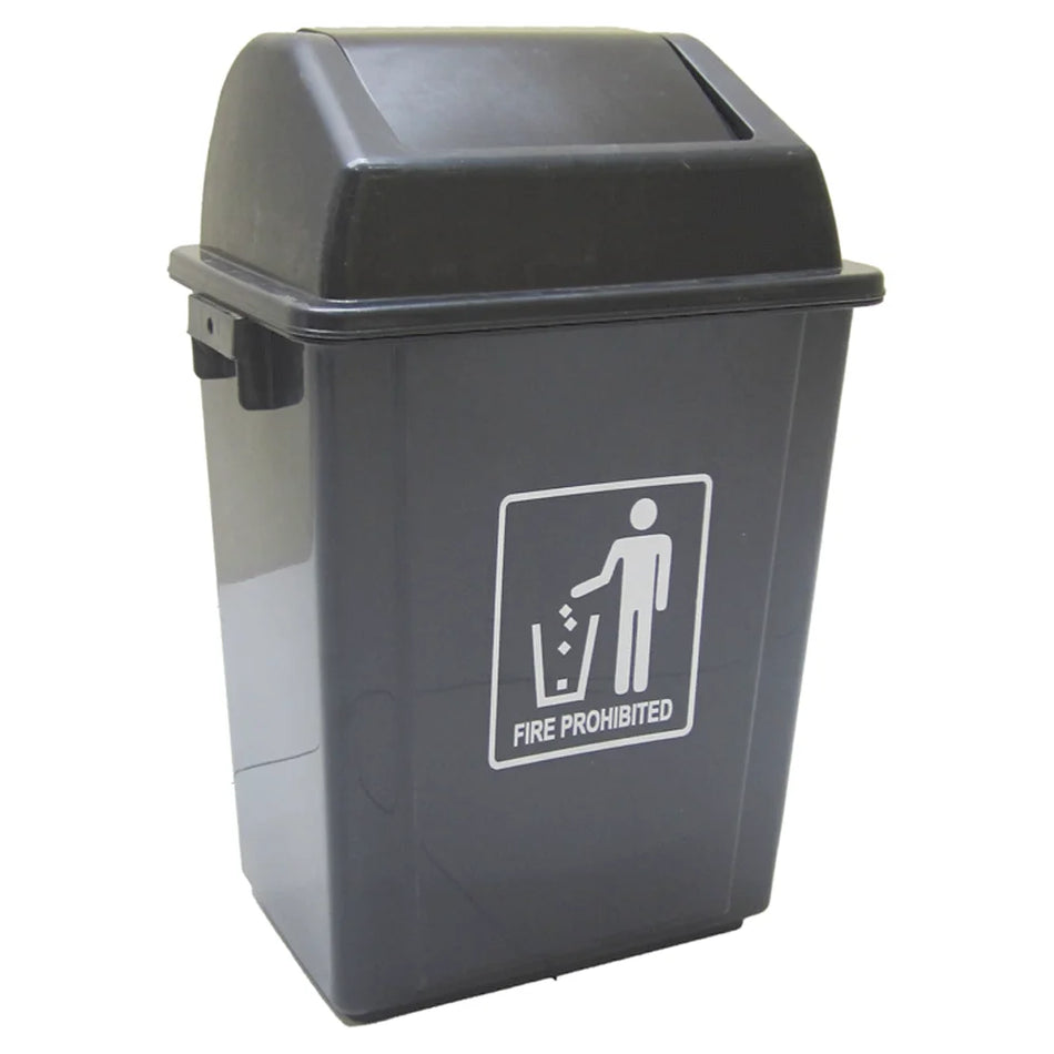 DUSTBIN PLASTIC 20L GREY PUSH TYPE