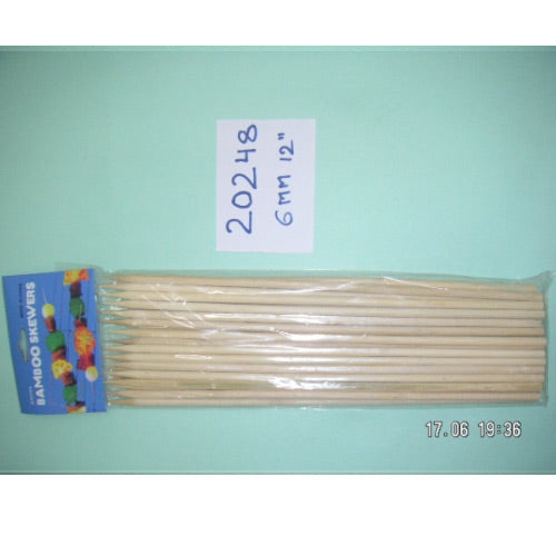 Wooden Skewers 12" 6mm  20248