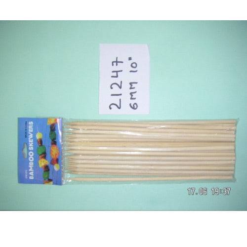 Wooden Skewers 10" 6mm  21247