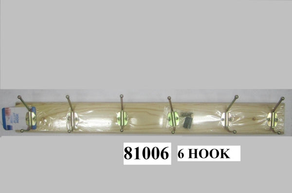 Wooden Hanger 6 Hook  81006