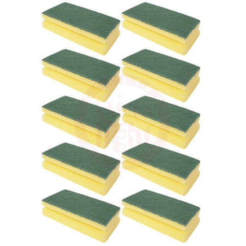 Cleaning Sponge With Scrubber 10 Pcs Z2  70744