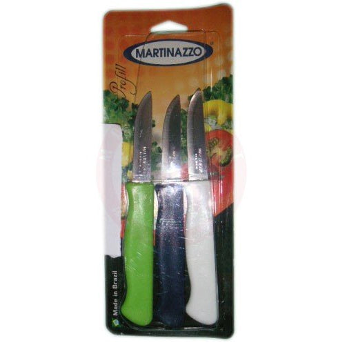 Martinazzo Paring Knife Plastic Handle 3", 12 Pcs Card  20353m