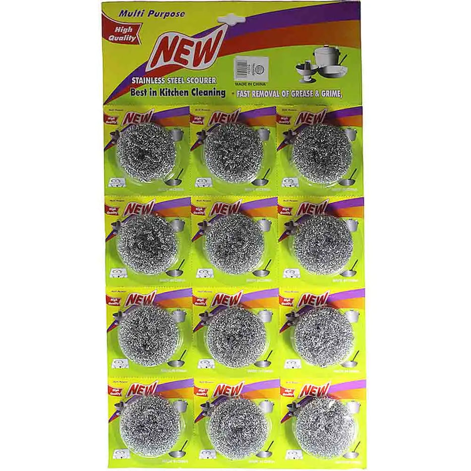 Moonlight Steel Wool Scouring Pads 10 GMS 12pcs Card