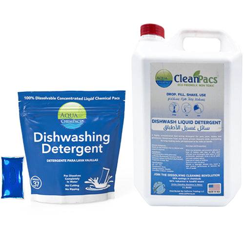 Dish Wash Liquid Detergent, Made in USA, Aqua Chempacs