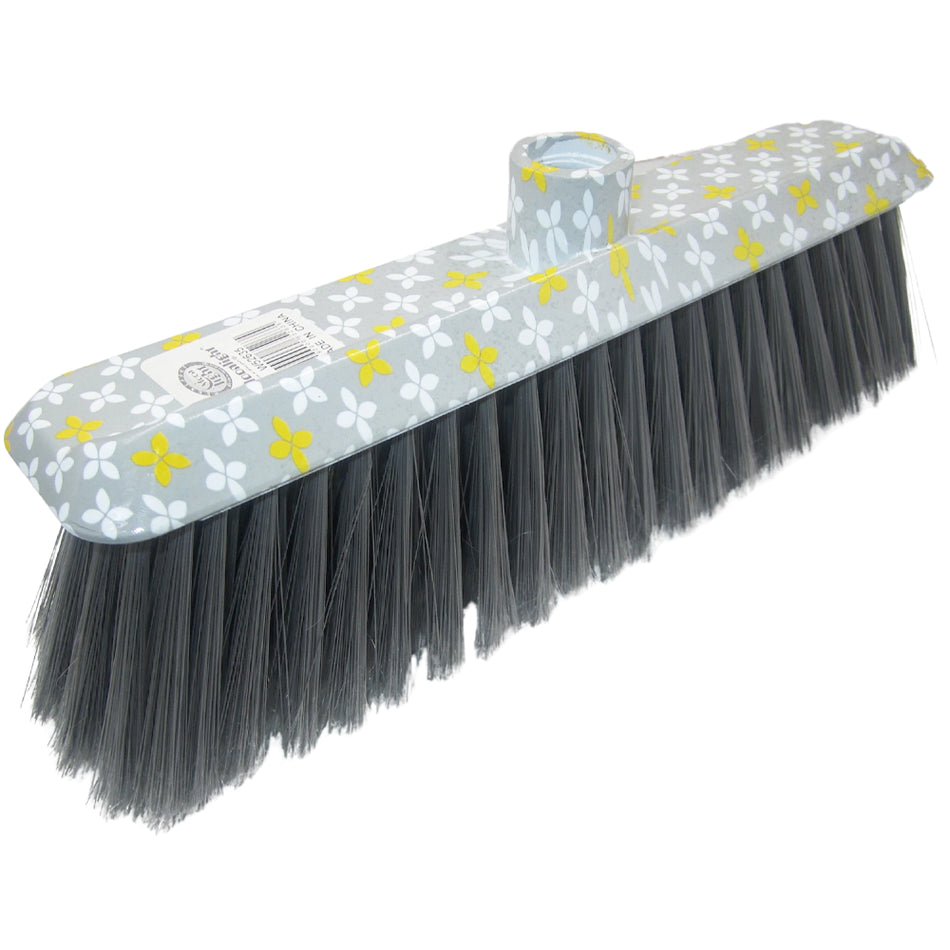 Moonlight Premium Soft Broom with Durable 120cm Metal Handle, Assorted Designs