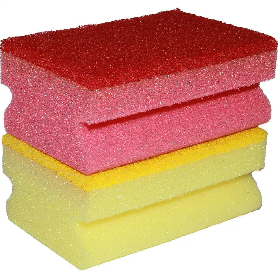 Cleaning Sponge With Scrubber 2 Pcs Set, Color Coded  80920