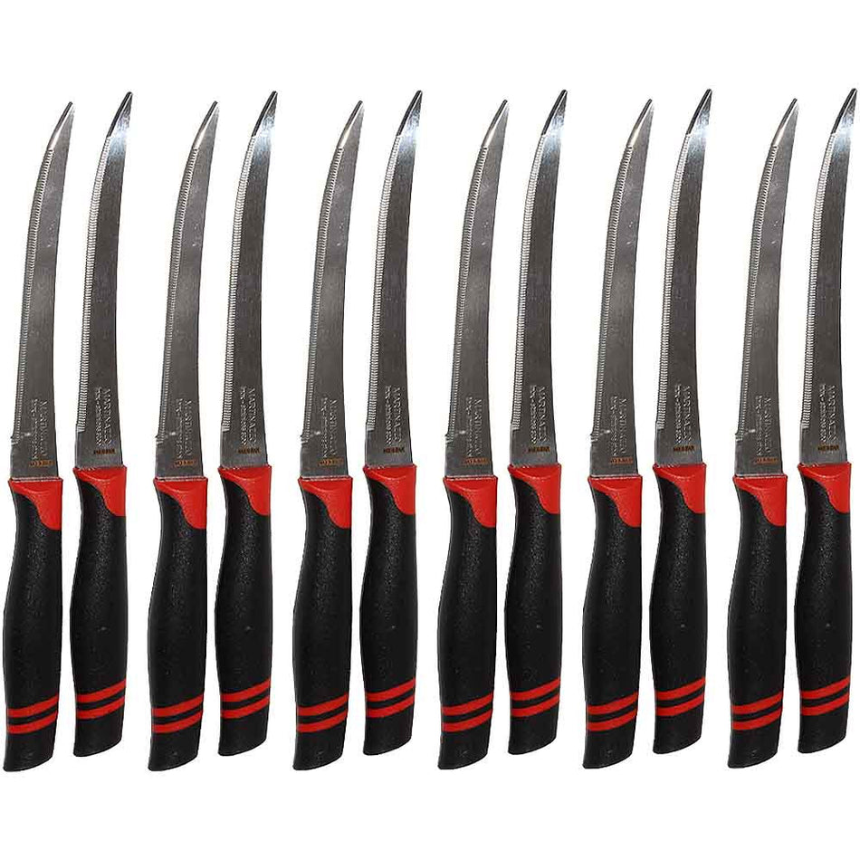 Martinazzo Tomato Knife Black Plastic Handle 5", 12 Pcs Card  21532/05