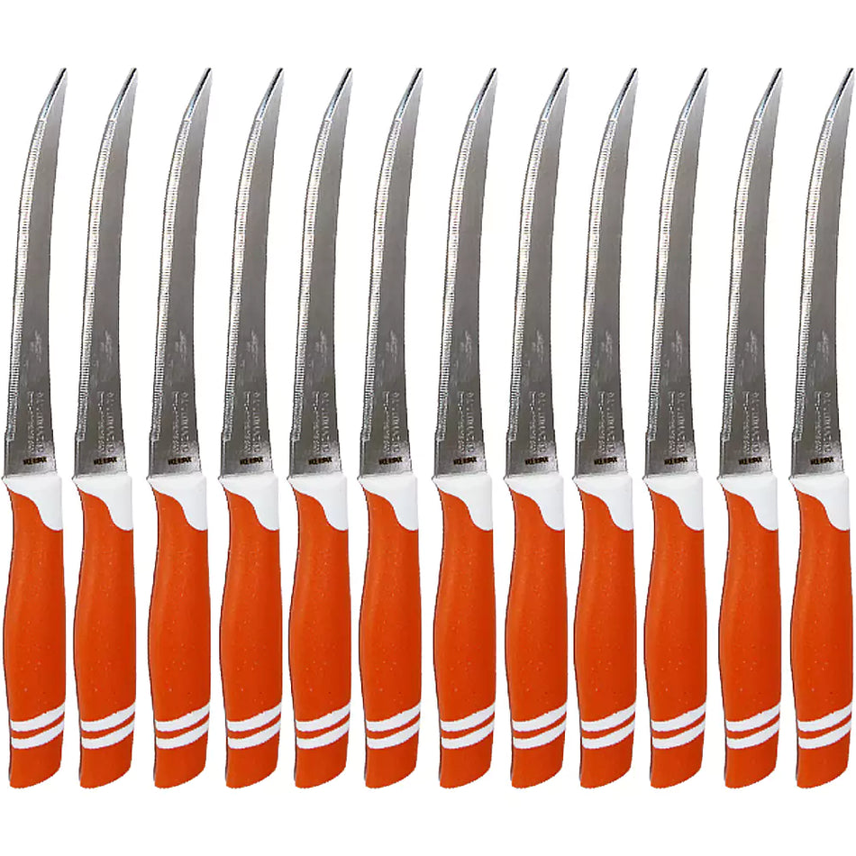 Martinazzo Tomato Knife Orange Plastic Handle 5", 12 Pcs Card  21532/04