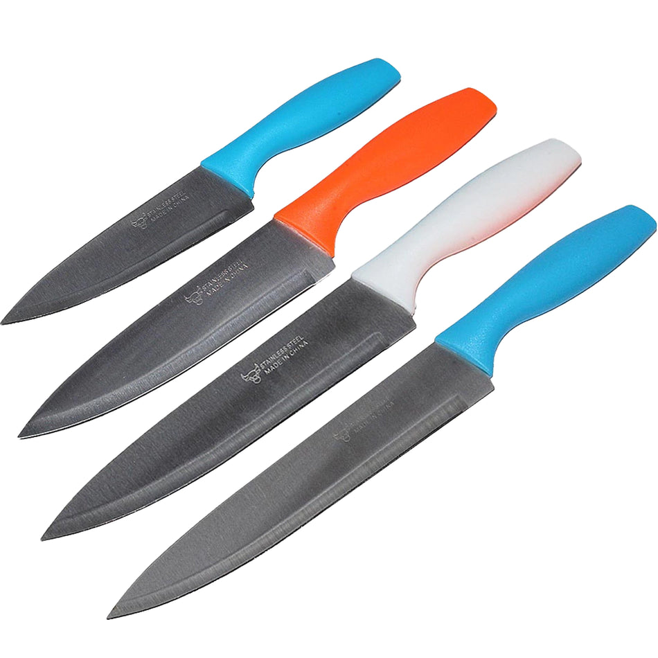 MoonLight Kitchen Meat Knife, Mixed Colors With Stainless Steel Blade, 6" /7" /8" /9"