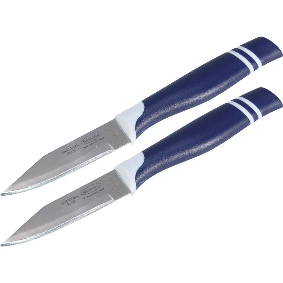 Martinazzo Paring Knife Blue Plastic Handle 3", 2 Pcs Card  22553/02