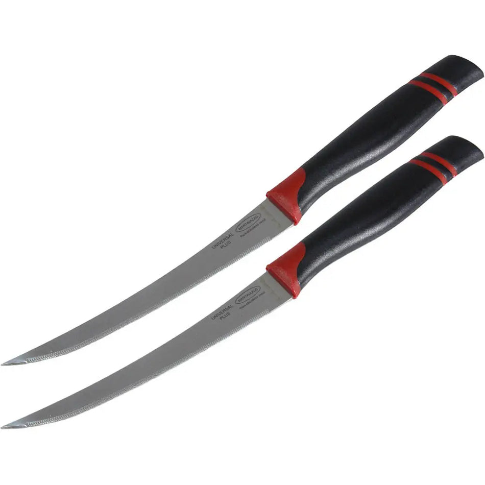 Martinazzo Tomato Knife Black Plastic Handle 5", 2 Pcs Card  22532/05