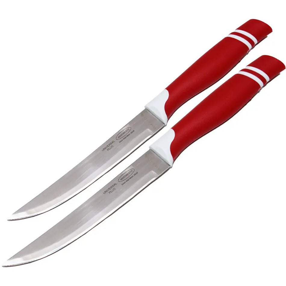 Martinazzo Plain Edge Steak Knife 5", 2 Pcs Card Red  22536/08