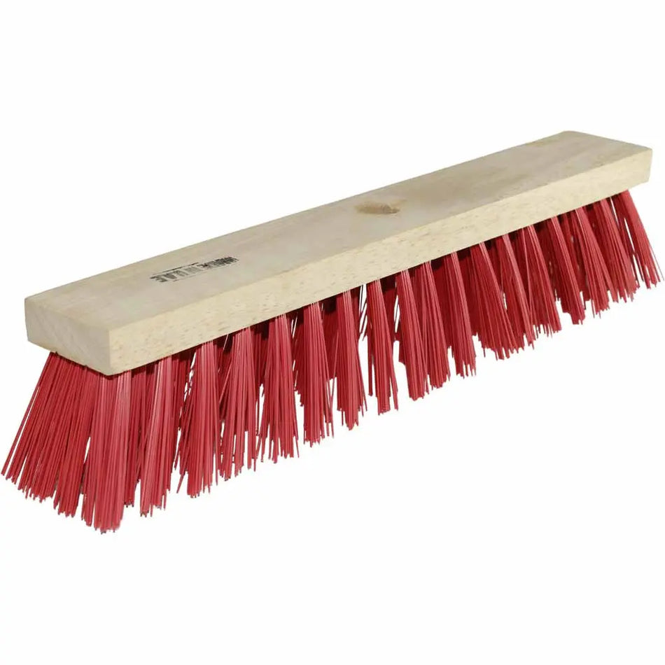 Street Broom 18" With Wooden Stick  10117