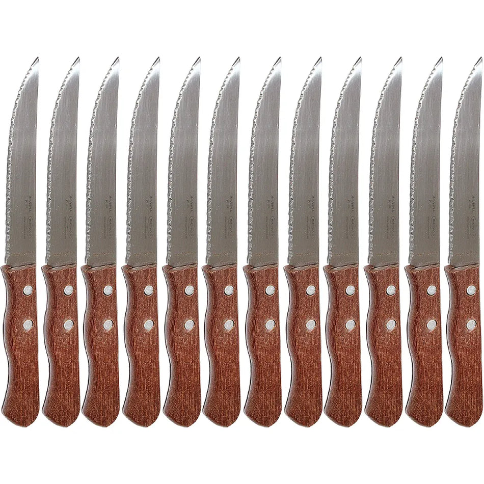 Martinazzo Microserrated Steak Knife Wooden Handle 12 Pcs Card  32137