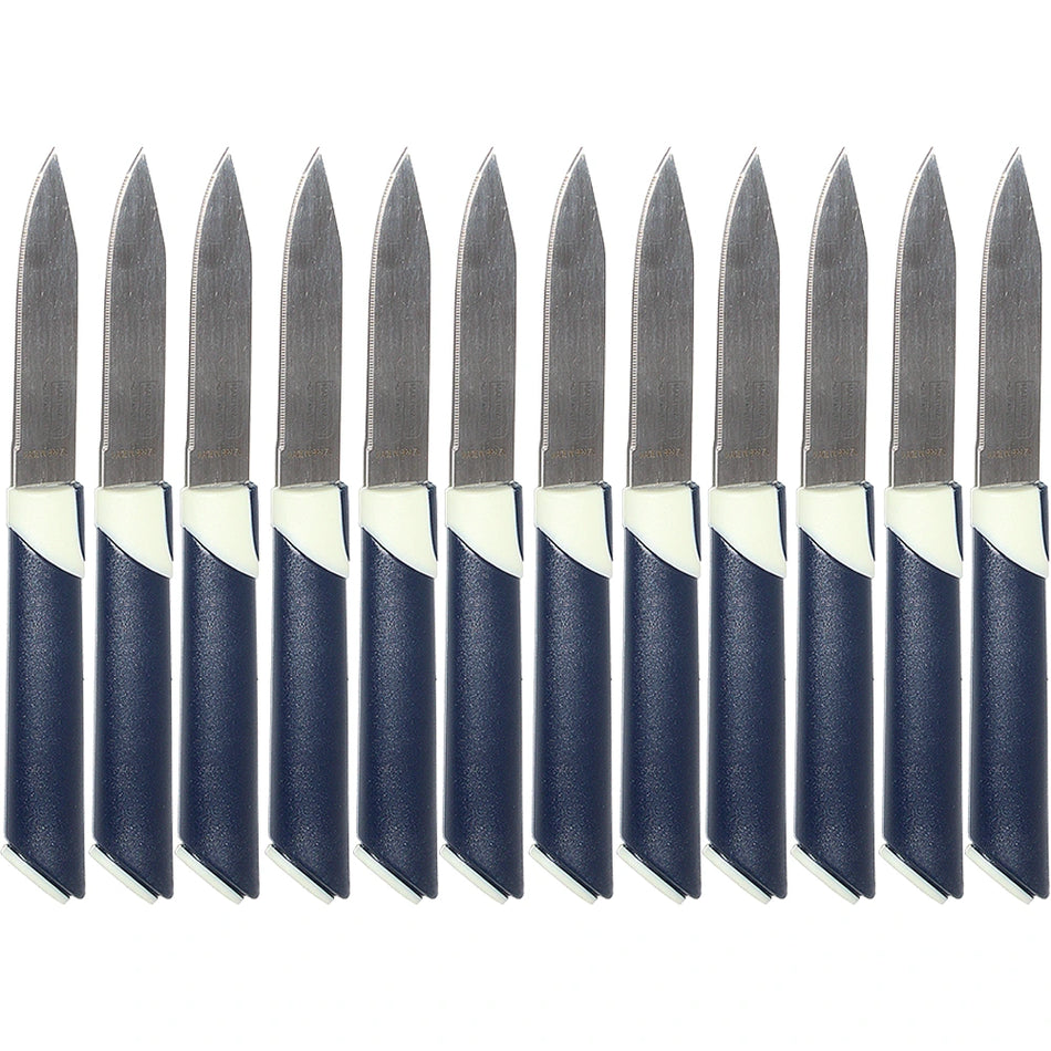 Martinazzo Paring Knife Blue Plastic Handle 3", 12 Pcs Card  21354/02
