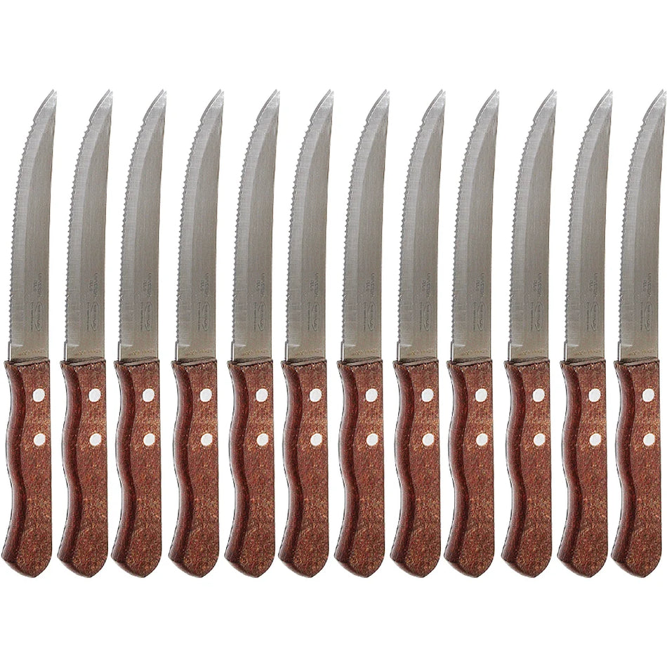 Martinazzo Steak Knife Wooden Handle 12 Pcs Card  32135