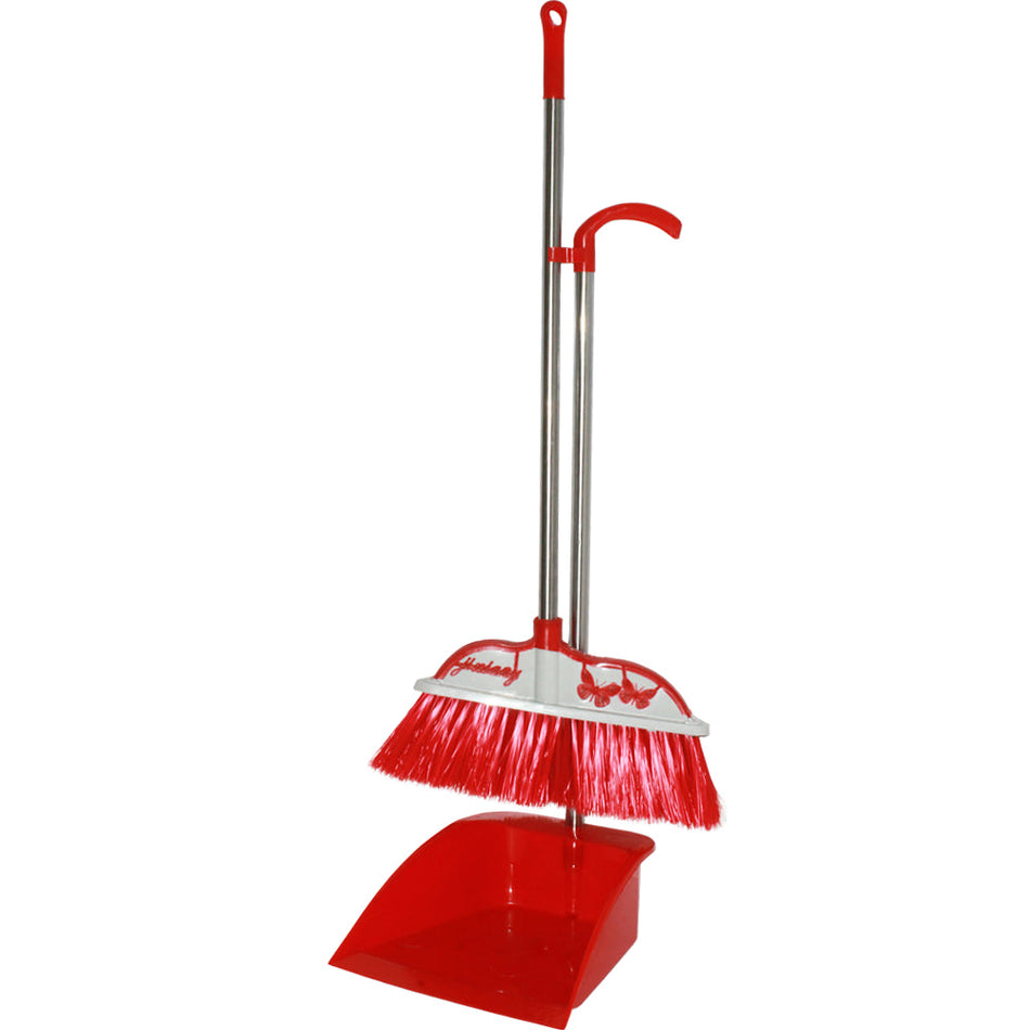 MoonLight Lobby Dustpan W/ Brush Set Red 53049