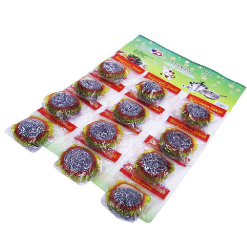 Steel Scrubber 12 Pcs Card  50575