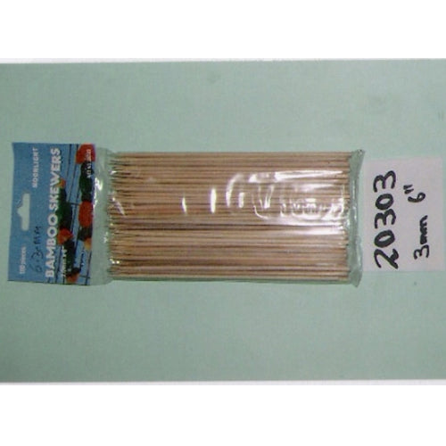 Wooden Skewers 6" 3mm  20303