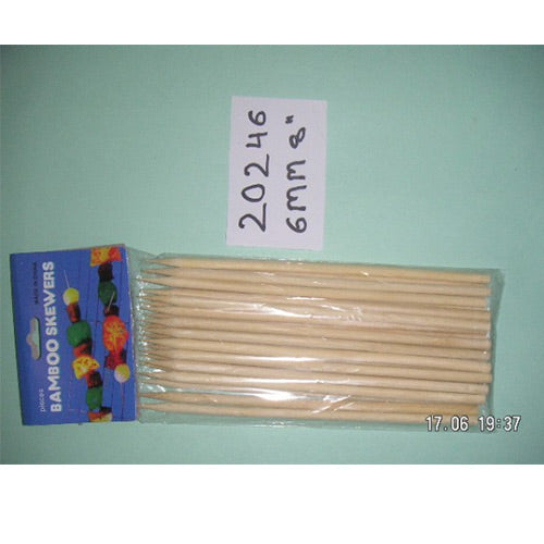 Wooden Skewers 8" 6mm 20246