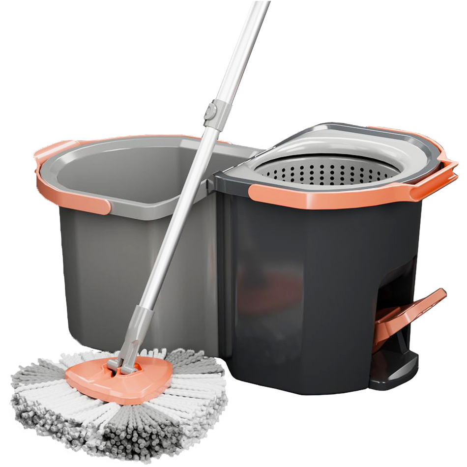 Compact Squeeze Mop with Detachable Bucket – Portable Magic Handle Spin Mop Set for Easy Floor Cleaning