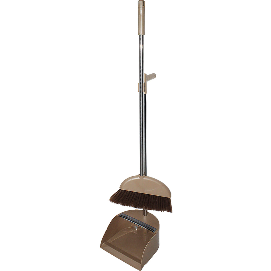 DUSTPAN SET LOBBY WITH LONG HANDLE BRUSH ASSORTED