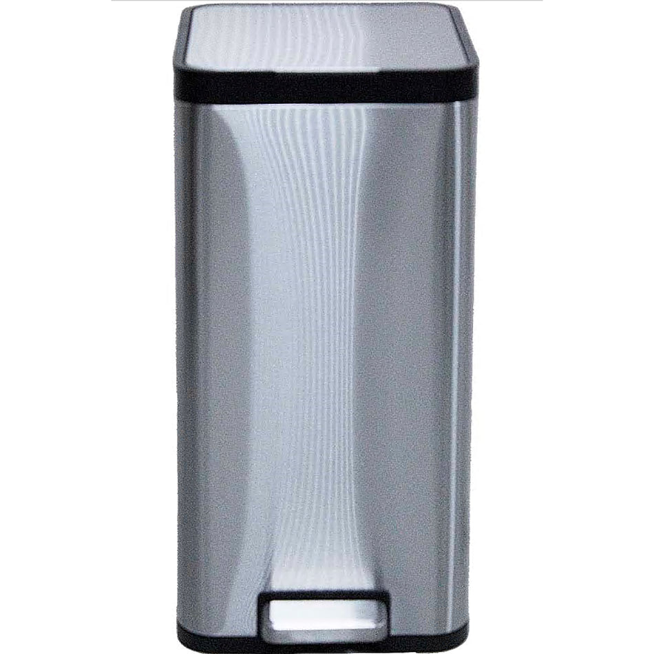 Java Stainless Steel Square Trash Can, Stain Resistant Garbage Bin 25L, Highly Durable Pedal With Soft Close Lid For Home, Office, Kitchen