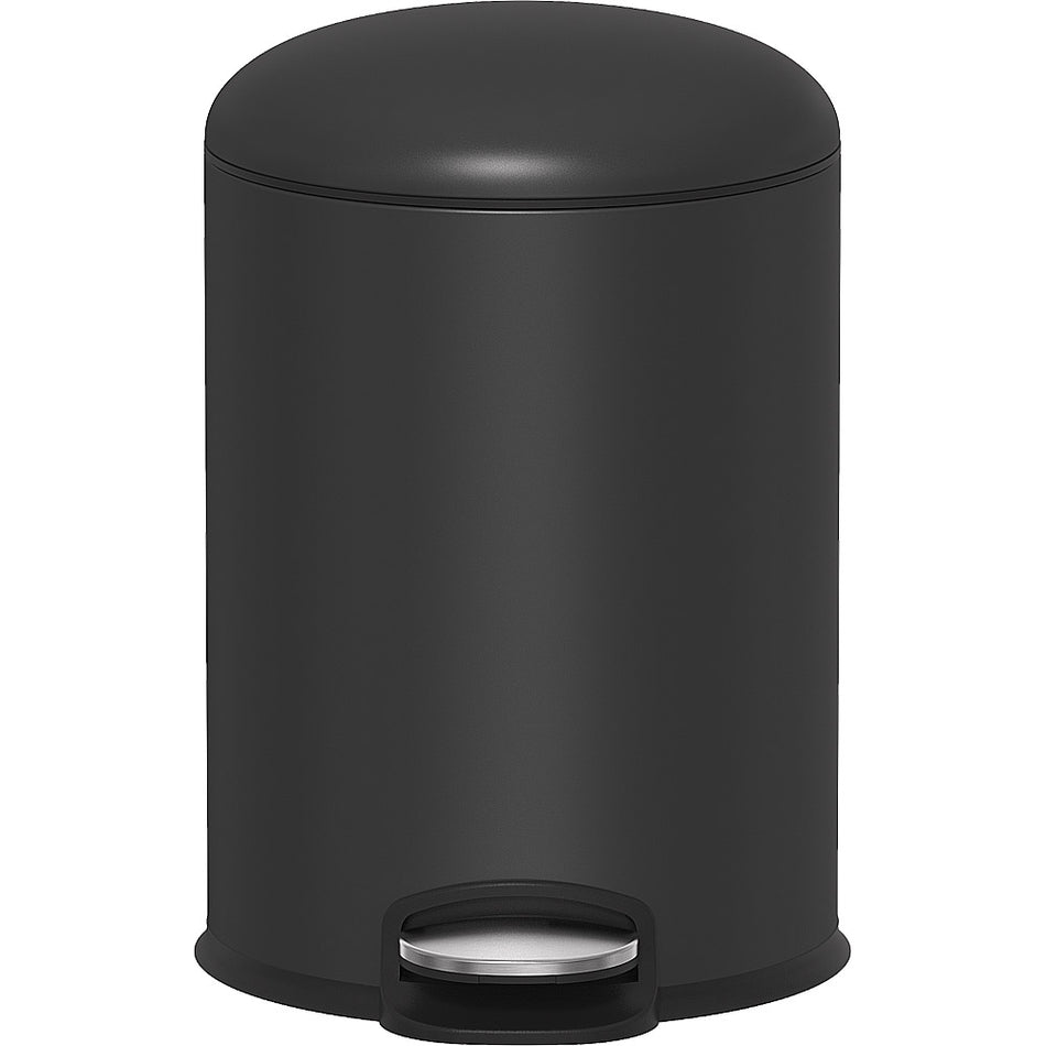 Stainless Steel Soft Close Lid Pedal Dustbin Round Black, Java, 5L, 12L, 20L, - 5 LTR