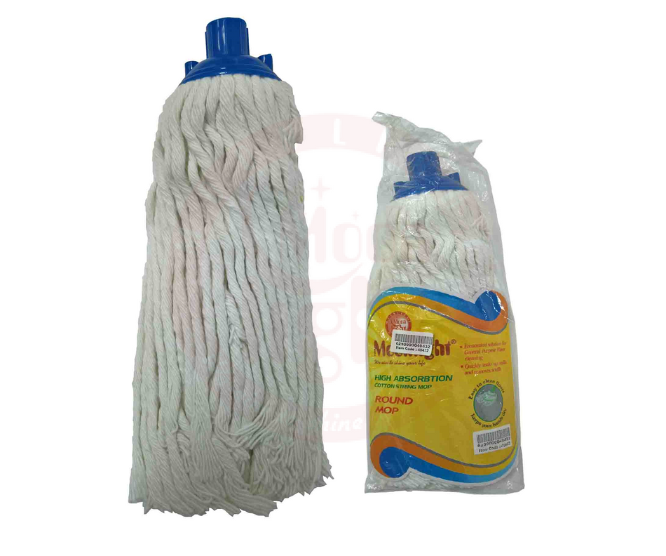 Cotton Round Mop 200 Gms With Wooden Stick  55015