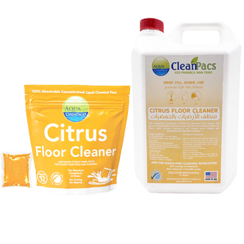 Floor Cleaner Citrus, Made in USA, Aqua Chempacs